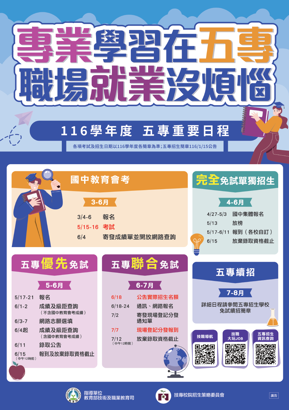 116學年度五專招生海報